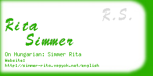 rita simmer business card
